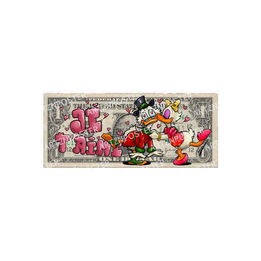 JE T'AIME Dollar Art